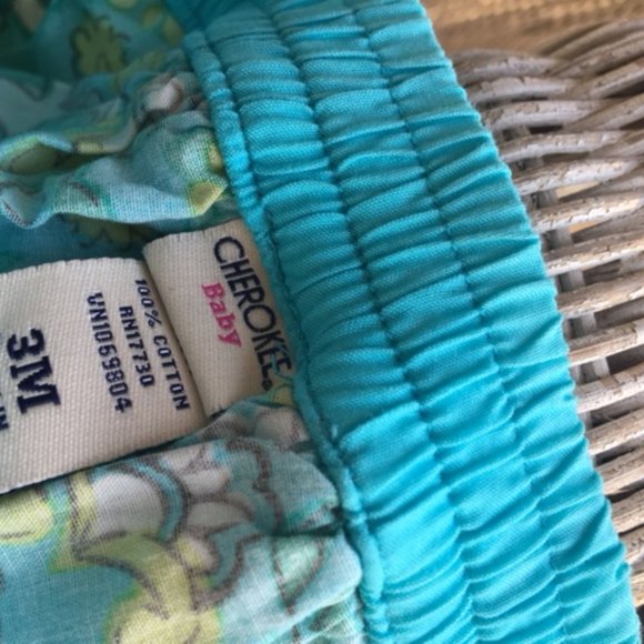 Adorable, NWOT,100% Cotton, Turquoise, Green, & White, Flower Skirt, 3m - Picture 6 of 9